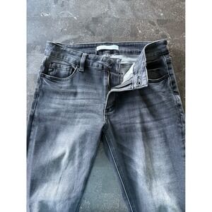 Kancan Mid Rise Skinny‎ Ankle Jeans Women's 28 Black Gray Wash Distressed Denim